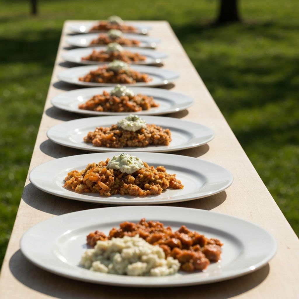 Progressive sequence showing increasing portion sizes of the same meal